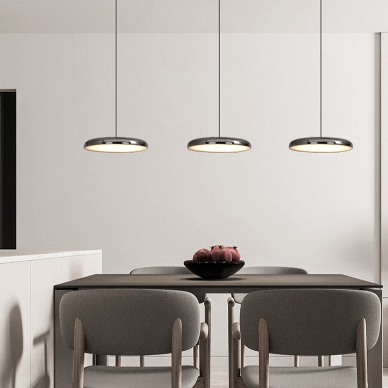 Modern Minimalist Pendant Light Red Black Silver Metal Bedroom