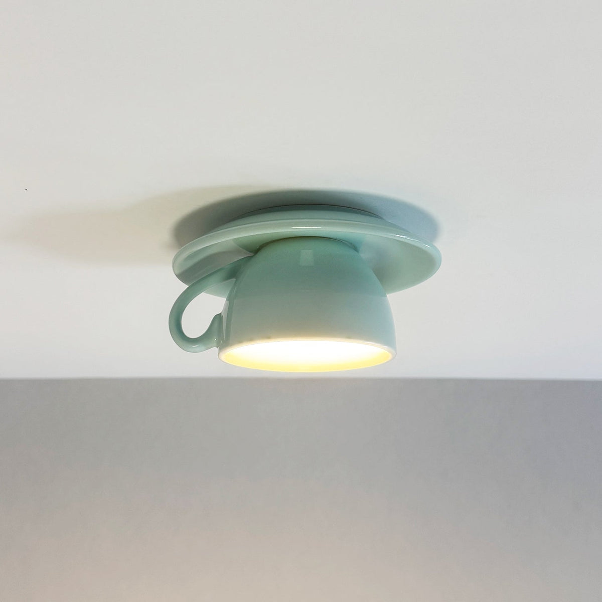 Modern Coffee Cups Ceramic Flush Ceiling Lighting — view 2