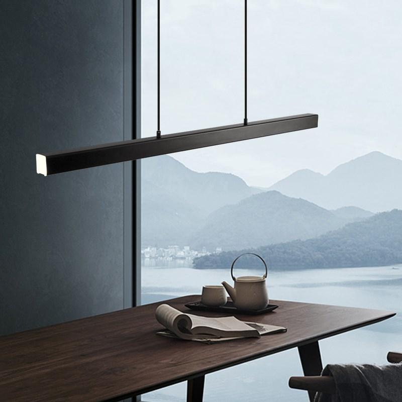 Modern Linear Metal LED Pendant Light Black / Brown