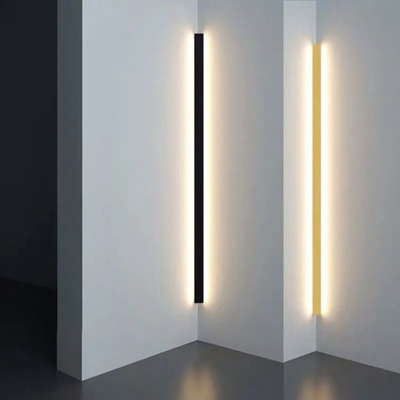 Minimalist Linear Metal / Wall Lamp, Gold / Black / White