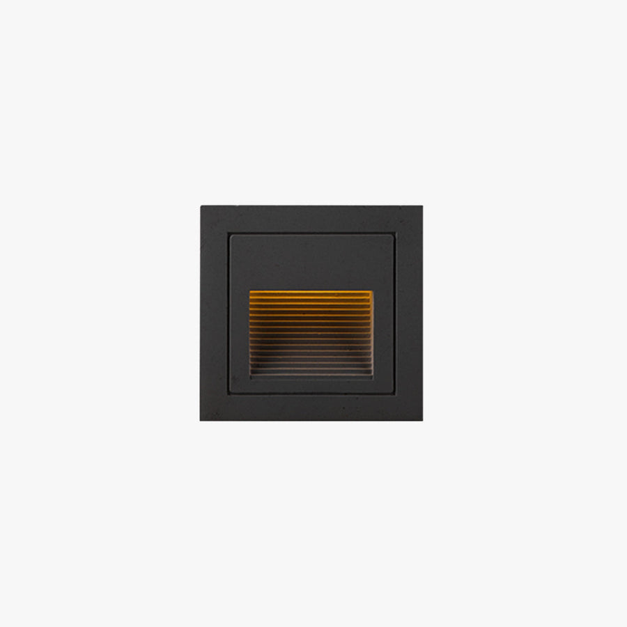 Modern Metal Square Outdoor Deck / Step Light, Black by Tallis Home