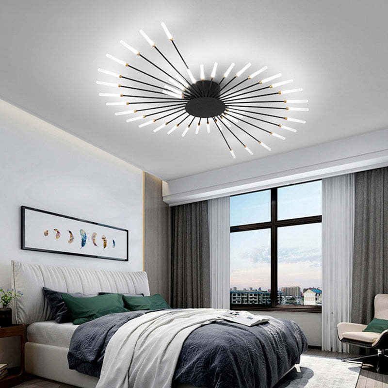 Flush-Mount Ceiling Light Fireworks, Black / Gold
