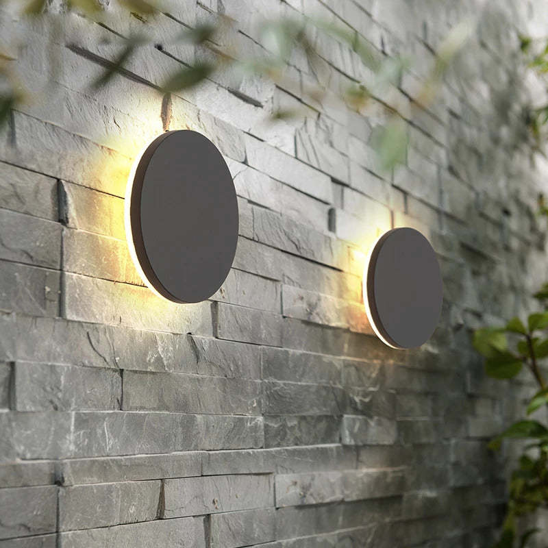 Minimalist Round / Square Outdoor Wall Lamp LED, Black / White