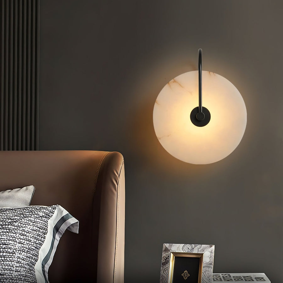 Alabaster LED Wall Lamp Round Iconic Circular