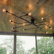 Vintage Modern Minimalist Industrial Metal Black Ceiling Lamp — view 12