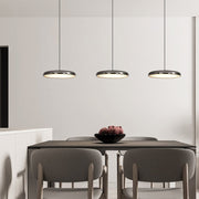 Modern Minimalist Pendant Light Red Black Silver Metal Bedroom — view 2