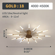 Flush-Mount Ceiling Light Fireworks, Black / Gold — view 21