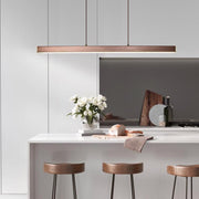Modern Linear Metal LED Pendant Light Black / Brown — view 11