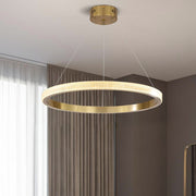 Modern Ring Metal / Acrylic LED Pendant Light, Black / Gold — view 8