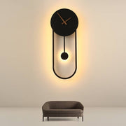 Nordic Clock Wall Lamp, Gold & Black — view 12