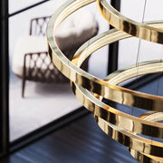 Modern Ring Metal / Acrylic LED Pendant Light, Black / Gold — view 12