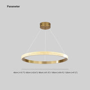 Modern Ring Metal / Acrylic LED Pendant Light, Black / Gold — view 6