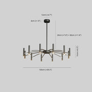 Modern Blown Linear Metal Multi-Light Chandelier — view 7
