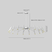 Modern Blown Linear Metal Multi-Light Chandelier — view 12
