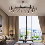 Modern Blown Linear Metal Multi-Light Chandelier — view 27