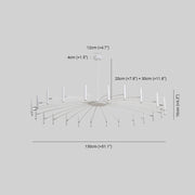 Modern Blown Linear Metal Multi-Light Chandelier — view 13