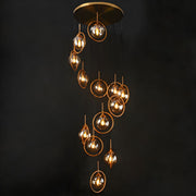Modern Spiral Ball Glass Staircase Chandelier — view 17