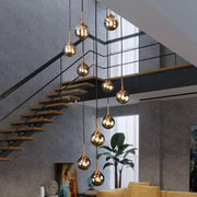 Modern Spiral Ball Glass Staircase Chandelier — view 6