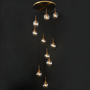 Modern Spiral Ball Glass Staircase Chandelier — view 15