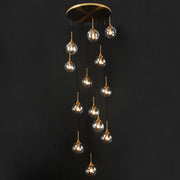 Modern Spiral Ball Glass Staircase Chandelier — view 8