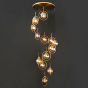 Modern Spiral Ball Glass Staircase Chandelier — view 16