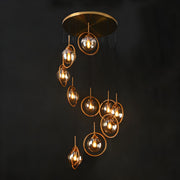 Modern Spiral Ball Glass Staircase Chandelier — view 14