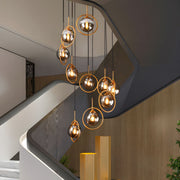 Modern Spiral Ball Glass Staircase Chandelier — view 18