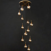 Modern Spiral Ball Glass Staircase Chandelier — view 9