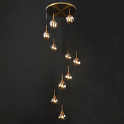 Modern Spiral Ball Glass Staircase Chandelier — view 11