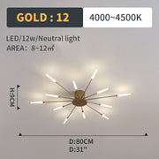 Flush-Mount Ceiling Light Fireworks, Black / Gold — view 20
