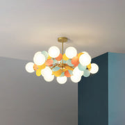 Multicolored Flower Branch Chandelier Living Room — view 11