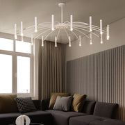 Modern Blown Linear Metal Multi-Light Chandelier — view 28