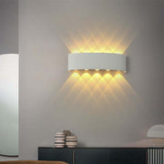 Modern Rectangular Metal Outdoor Wall Lamp, Black / White, Water-wave — view 12