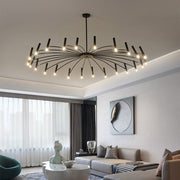 Modern Blown Linear Metal Multi-Light Chandelier — view 19