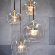 Glass Globe Pendant Light Clear & Amber — view 12