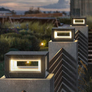 Contemporary LED Cube Metal Outdoor Light, Black — view 6