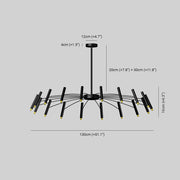 Modern Blown Linear Metal Multi-Light Chandelier — view 8