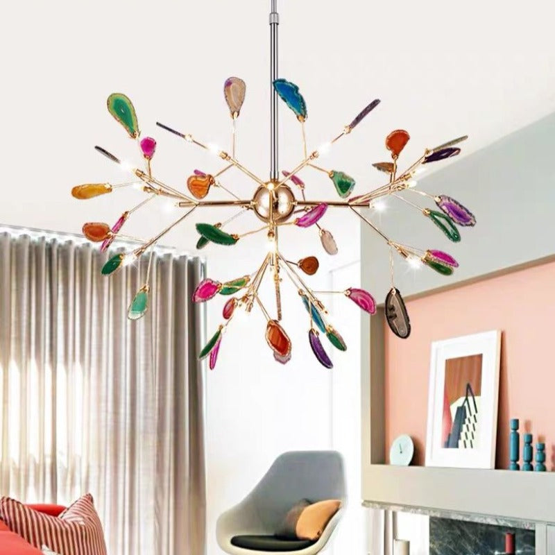 Agate Creative Colourful Chandelier Bedroom / Living Room — view 2