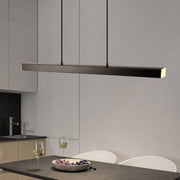 Modern Linear Metal LED Pendant Light Black / Brown — view 4