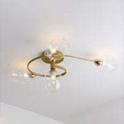 Flush Mount Ceiling Light, Glass, Black / Gold, Dining Room — view 21