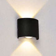 Modern Rectangular Metal Outdoor Wall Lamp, Black / White, Water-wave — view 26