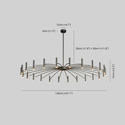 Modern Blown Linear Metal Multi-Light Chandelier — view 10