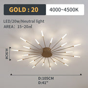 Flush-Mount Ceiling Light Fireworks, Black / Gold — view 22