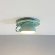 Modern Coffee Cups Ceramic Flush Ceiling Lighting — view 2