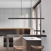 Modern Linear Metal LED Pendant Light Black / Brown — view 13
