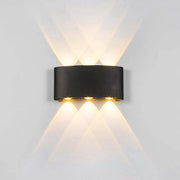 Modern Rectangular Metal Outdoor Wall Lamp, Black / White, Water-wave — view 22