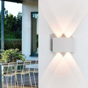 Modern Rectangular Metal Outdoor Wall Lamp, Black / White, Water-wave — view 6