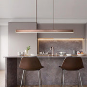 Modern Linear Metal LED Pendant Light Black / Brown — view 9