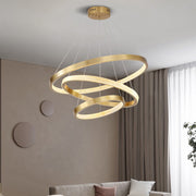 Modern Ring Metal / Acrylic LED Pendant Light, Black / Gold — view 2