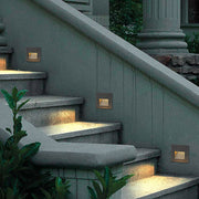 Modern Metal Square Outdoor Deck / Step Light, Black — view 9